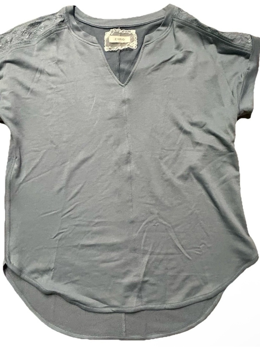 Women’s Cupio Blue Short Sleeve Shirt Top Size Large